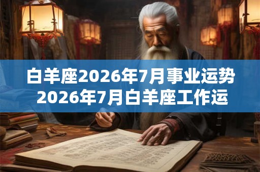 白羊座2026年7月事业运势 2026年7月白羊座工作运程详解