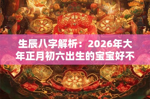 生辰八字解析：2026年大年正月初六出生的宝宝好不好 是什么命