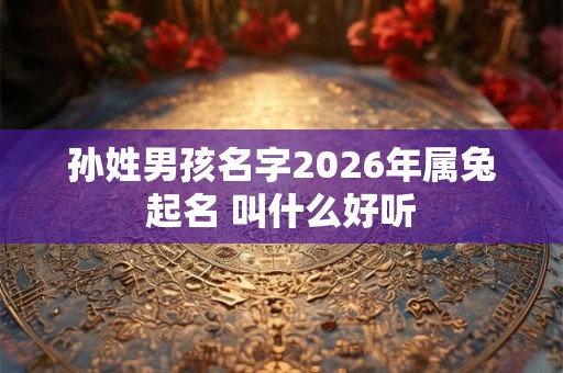 孙姓男孩名字2026年属兔起名 叫什么好听