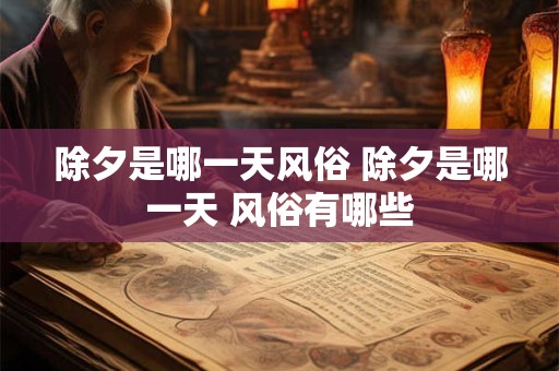 除夕是哪一天风俗 除夕是哪一天 风俗有哪些