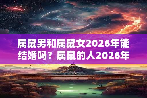 属鼠男和属鼠女2026年能结婚吗？属鼠的人2026年的结婚运势如何？