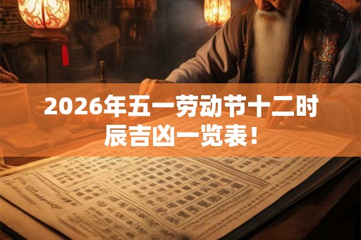 2026年五一劳动节十二时辰吉凶一览表！