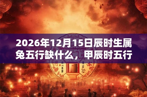 2026年12月15日辰时生属兔五行缺什么，甲辰时五行缺什么