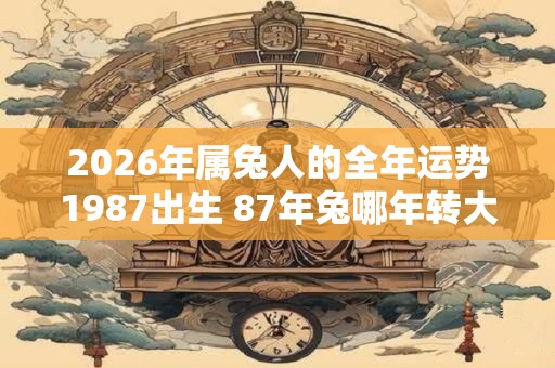 2026年属兔人的全年运势1987出生 87年兔哪年转大运