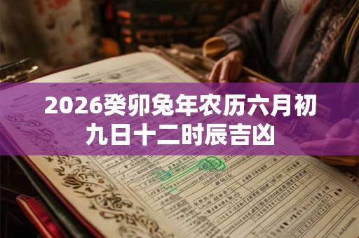 2026癸卯兔年农历六月初九日十二时辰吉凶