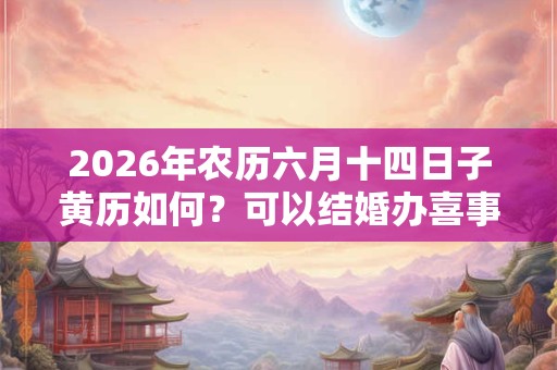 2026年农历六月十四日子黄历如何?可以结婚办喜事吗? 2026年农历六月十四日子黄历如何?可以结婚办喜事吗?