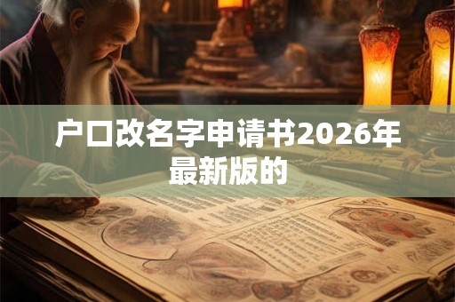 户口改名字申请书2026年最新版的 户口改名字申请书2026年最新版的