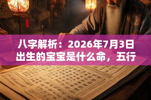八字解析:2026年7月3日出生的宝宝是什么命,五行缺什么 八字解析:2026年7月3日出生的宝宝是什么命,五行缺什么