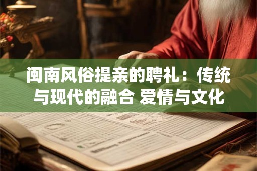 闽南风俗提亲的聘礼:传统与现代的融合 爱情与文化的盛宴 闽南风俗提亲的聘礼:传统与现代的融合 爱情与文化的盛宴