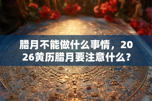 腊月不能做什么事情，2026黄历腊月要注意什么？