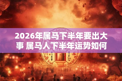 2026年属马下半年要出大事 属马人下半年运势如何