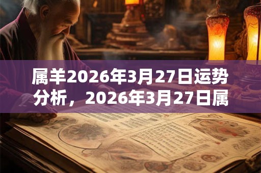 属羊2026年3月27日运势分析，2026年3月27日属羊运气详解