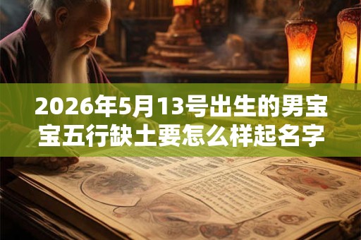 2026年5月13号出生的男宝宝五行缺土要怎么样起名字