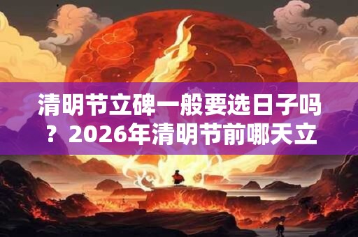 清明节立碑一般要选日子吗？2026年清明节前哪天立碑好？