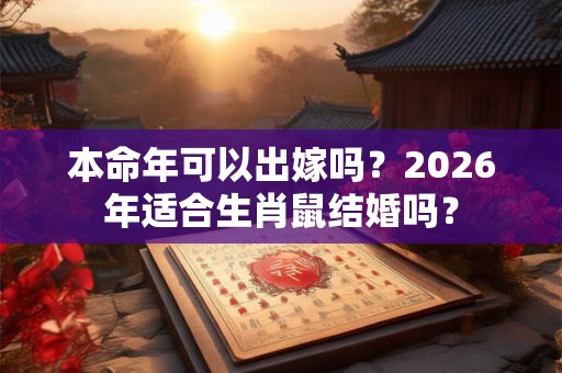 本命年可以出嫁吗？2026年适合生肖鼠结婚吗？
