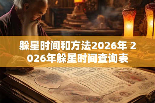 躲星时间和方法2026年 2026年躲星时间查询表
