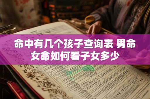 命中有几个孩子查询表 男命女命如何看子女多少