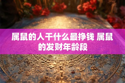 属鼠的人干什么最挣钱 属鼠的发财年龄段