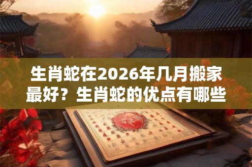 生肖蛇在2026年几月搬家最好？生肖蛇的优点有哪些？