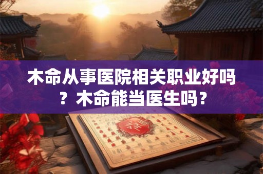 木命从事医院相关职业好吗？木命能当医生吗？