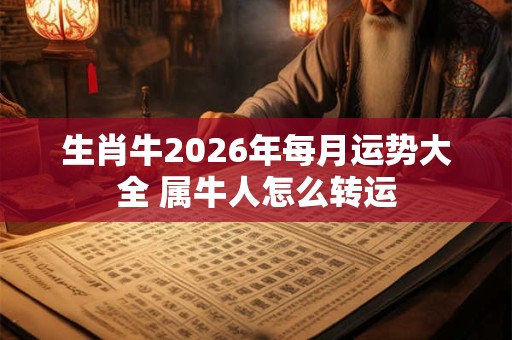 生肖牛2026年每月运势大全 属牛人怎么转运