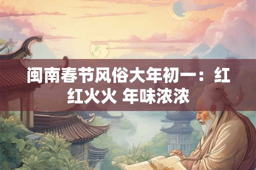 闽南春节风俗大年初一：红红火火 年味浓浓