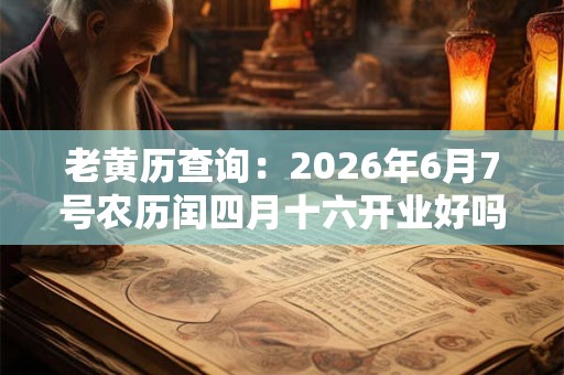 老黄历查询：2026年6月7号农历闰四月十六开业好吗