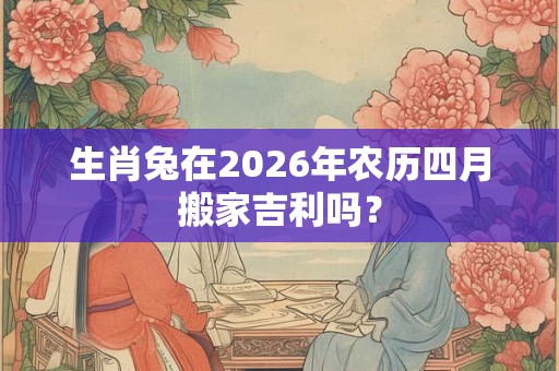 生肖兔在2026年农历四月搬家吉利吗？
