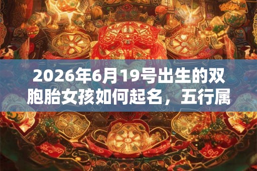 2026年6月19号出生的双胞胎女孩如何起名，五行属什么？