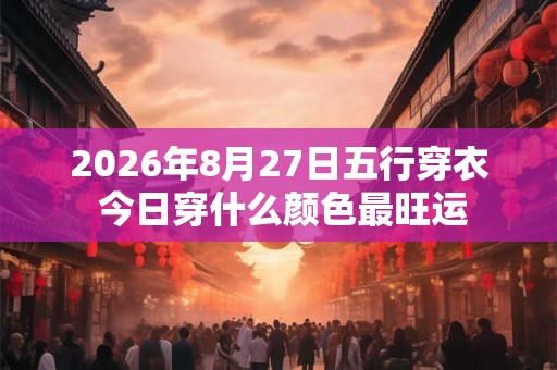 2026年8月27日五行穿衣 今日穿什么颜色最旺运