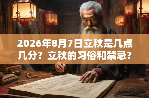 2026年8月7日立秋是几点几分？立秋的习俗和禁忌？