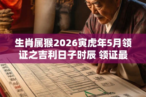 生肖属猴2026寅虎年5月领证之吉利日子时辰 领证最佳日期