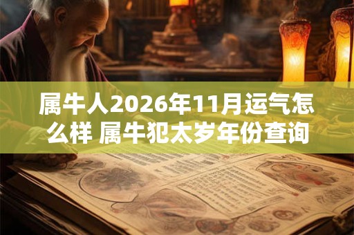 属牛人2026年11月运气怎么样 属牛犯太岁年份查询