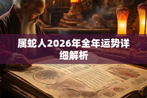 属蛇人2026年全年运势详细解析