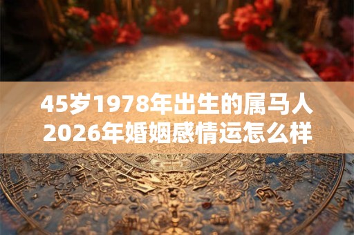 45岁1978年出生的属马人2026年婚姻感情运怎么样？