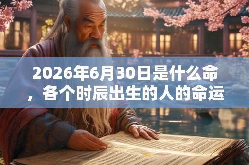 2026年6月30日是什么命，各个时辰出生的人的命运