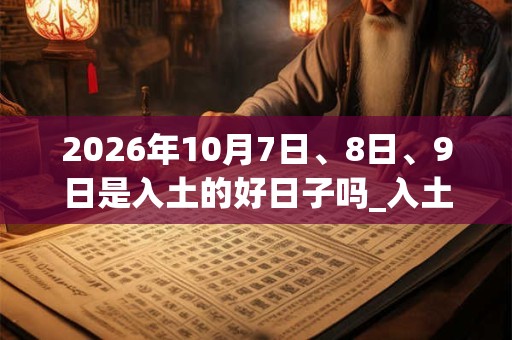 2026年10月7日、8日、9日是入土的好日子吗_入土可以吗
