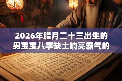2026年腊月二十三出生的男宝宝八字缺土响亮霸气的名字集锦