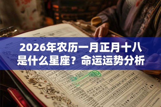 2026年农历一月正月十八是什么星座？命运运势分析！