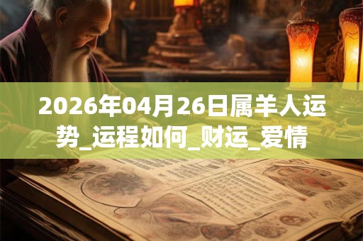 2026年04月26日属羊人运势_运程如何_财运_爱情