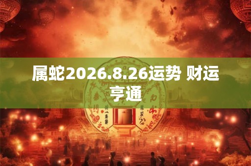 属蛇2026.8.26运势 财运亨通