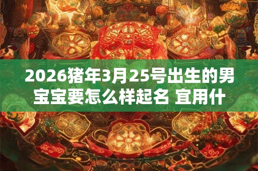 2026猪年3月25号出生的男宝宝要怎么样起名 宜用什么字 2026猪年3月25号出生的男宝宝要怎么样起名 宜用什么字