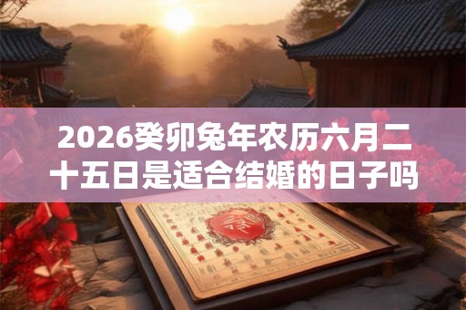 2026癸卯兔年农历六月二十五日是适合结婚的日子吗