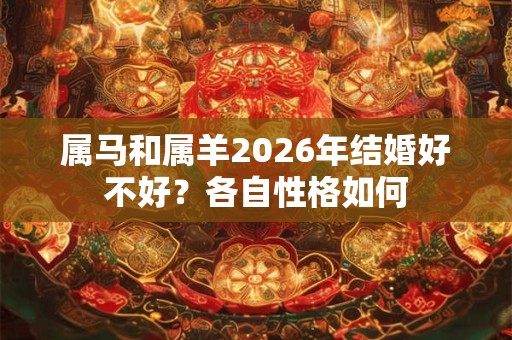 属马和属羊2026年结婚好不好？各自性格如何