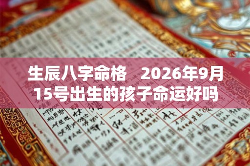 生辰八字命格   2026年9月15号出生的孩子命运好吗