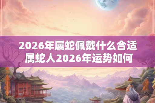 2026年属蛇佩戴什么合适 属蛇人2026年运势如何