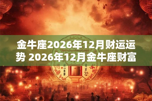 金牛座2026年12月财运运势 2026年12月金牛座财富运程详解