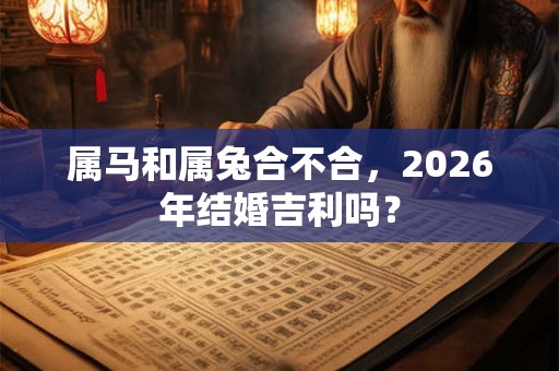 属马和属兔合不合，2026年结婚吉利吗？
