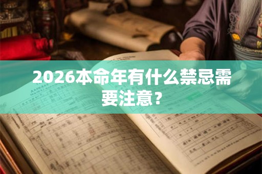 2026本命年有什么禁忌需要注意？