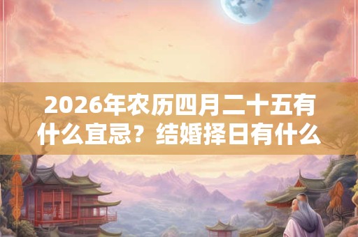 2026年农历四月二十五有什么宜忌？结婚择日有什么宜忌？